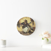 アルバニアの歩哨の休息(Arnaueti) (canvaの油 ラウンド壁時計 (ホーム)