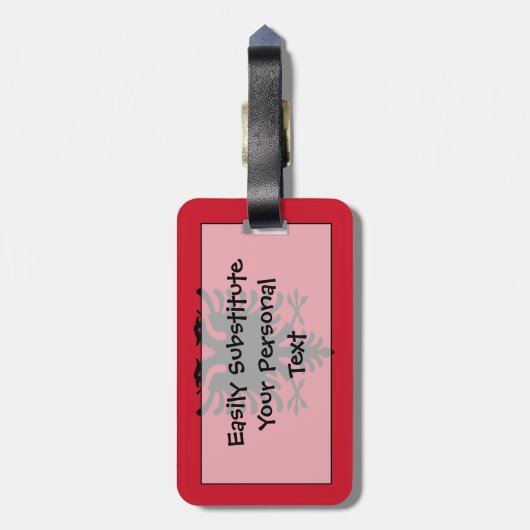 アルバニアの簡単IDの旗 ラゲッジタグ (裏面縦)