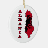 アルバニアの輪郭の地図のアルバニアの旗 セラミックオーナメント (右)