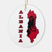 アルバニアの輪郭の地図のアルバニアの旗 セラミックオーナメント (左)