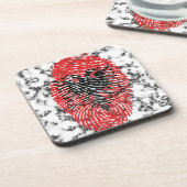 アルバニアのtouchの指紋の旗 コースター (左側)