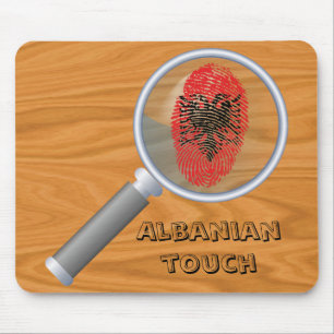 アルバニアのtouchの指紋の旗 マウスパッド
