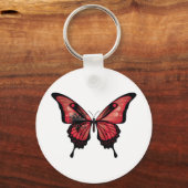 アルバニアアゲハチョウバタフライ国旗のシール キーホルダー (正面)
