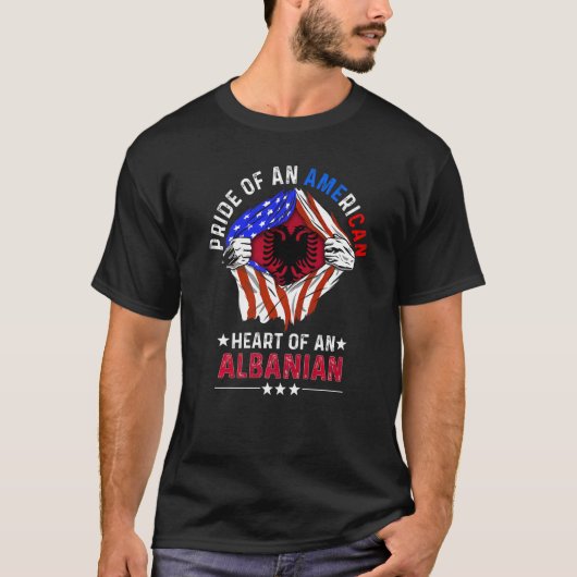 アルバニアアメリカンアメリカプライド外国人アルバニアFl Tシャツ (正面)