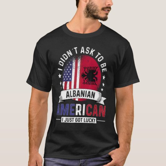 アルバニアアメリカ国旗プライドアルバニアFl Tシャツ (正面)