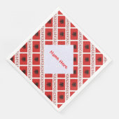 アルバニアアルバニア国旗の赤いタイルパーソナライズされた (コーナー)