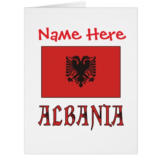 アルバニアアルバニア国旗の赤個人用ビッグカード (正面)