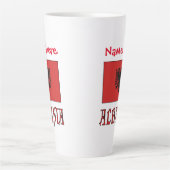 アルバニアアルバニア国旗の赤個人用設定(大) カフェラテマグ (正面)