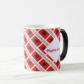 アルバニアアルバニア国旗の赤塗り潰し モーフィングマグカップ (正面右)