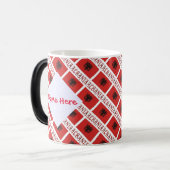 アルバニアアルバニア国旗の赤塗り潰し モーフィングマグカップ (正面左)