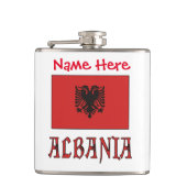 アルバニアアルバニア国旗パーソナライズされた赤 フラスク (正面)