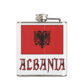 アルバニアアルバニア国旗パーソナライズされた赤 フラスク (裏面)