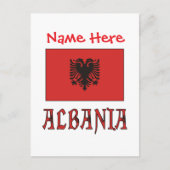 アルバニアアルバニア国旗パーソナライズされた赤 ポストカード (正面)