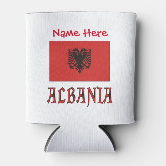 アルバニアアルバニア国旗パーソナライズされた赤 缶クーラー (正面)