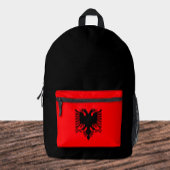 アルバニアエレガントバックパック、黒、アルバニア国旗 プリントバックパック