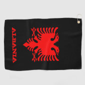 アルバニアゴルフ，アルバニアの腕のゴルフのコート/フラグ ゴルフタオル (横)