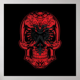 アルバニアスカルとバラ国旗 ポスター