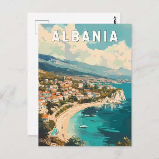 アルバニアトラベルアートヴィンテージ ポストカード (正面/裏面)
