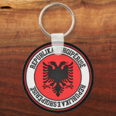アルバニアラウンドエンブレム キーホルダー (正面)