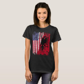アルバニアルーツレッドイーグルハーフアメリカンALBANIA FLA Tシャツ (正面フル)