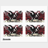 アルバニアワシ 長方形シール (シート)