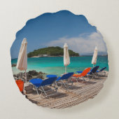 アルバニアンリビエラ、サミル、町のビーチフロント ラウンドクッション (裏面)