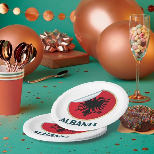アルバニア両頭イーグルエンブレム ペーパープレート