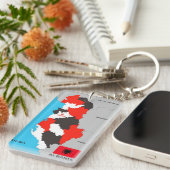 アルバニア国の地図の国旗 キーホルダー (正面右)