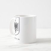 アルバニア国家の紋章 ヘリテージインク コーヒーマグカップ (正面左)
