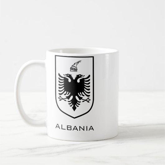 アルバニア国家の紋章 ヘリテージインク コーヒーマグカップ (左)