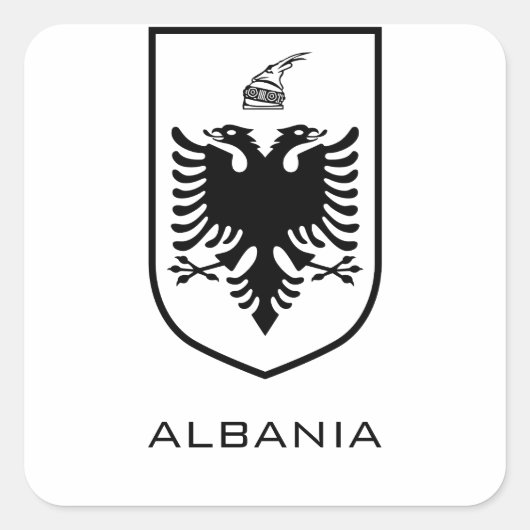 アルバニア国家の紋章 ヘリテージインク スクエアシール (正面)