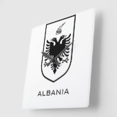 アルバニア国家の紋章 ヘリテージインク スクエア壁時計 (傾斜)