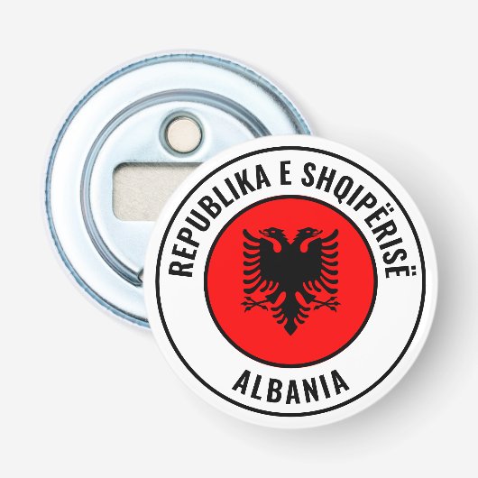 アルバニア国旗とゴージャスな愛国心ボトルオープナー 栓抜き (正面)