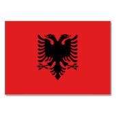 アルバニア国旗と愛国的なテーブルカード テーブルナンバー (裏面)