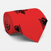 アルバニア国旗と提携 ネクタイ (ロール)