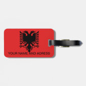 アルバニア国旗と荷物タグ ラゲッジタグ (裏面横)