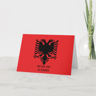 アルバニア国旗のカスタマイズ可能な横型カード シーズンカード