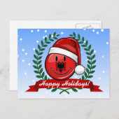 アルバニア国旗のクリスマススタイル シーズンポストカード (正面/裏面)