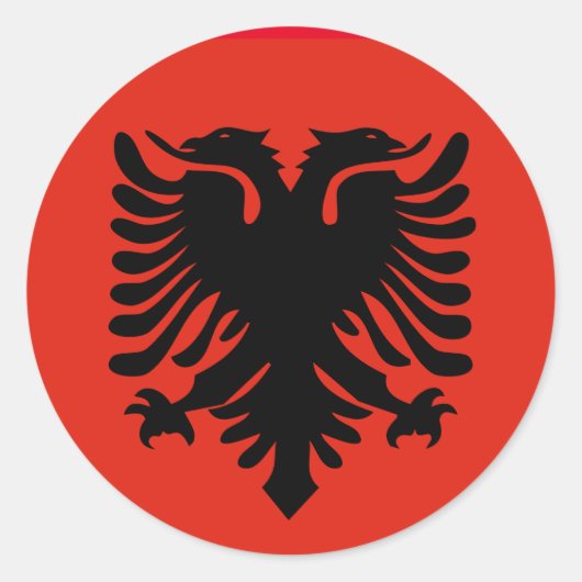 アルバニア国旗のシール ラウンドシール (正面)