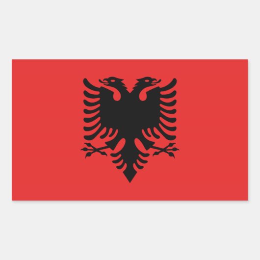 アルバニア国旗のシール 長方形シール (正面)