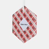 アルバニア国旗のタイル貼りパーソナライズされた ガラスオーナメント (正面左)