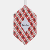 アルバニア国旗のタイル貼りパーソナライズされた ガラスオーナメント (正面右)