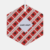 アルバニア国旗のタイル貼りパーソナライズされた ガラスオーナメント (裏面)