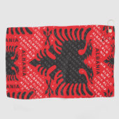 アルバニア国旗のパターン2 ゴルフタオル (横)