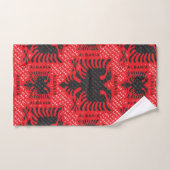 アルバニア国旗のパターン2 バスタオルセット (ハンドタオル)