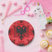 アルバニア国旗のパターン2 ペーパープレート (パーティー)