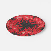 アルバニア国旗のパターン2 ペーパープレート (アングル)