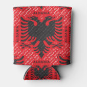 アルバニア国旗のパターン2 缶クーラー (正面)