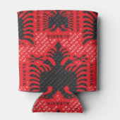 アルバニア国旗のパターン2 缶クーラー (裏面)