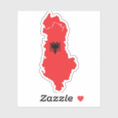 アルバニア国旗の国の地図シール シール (シート)